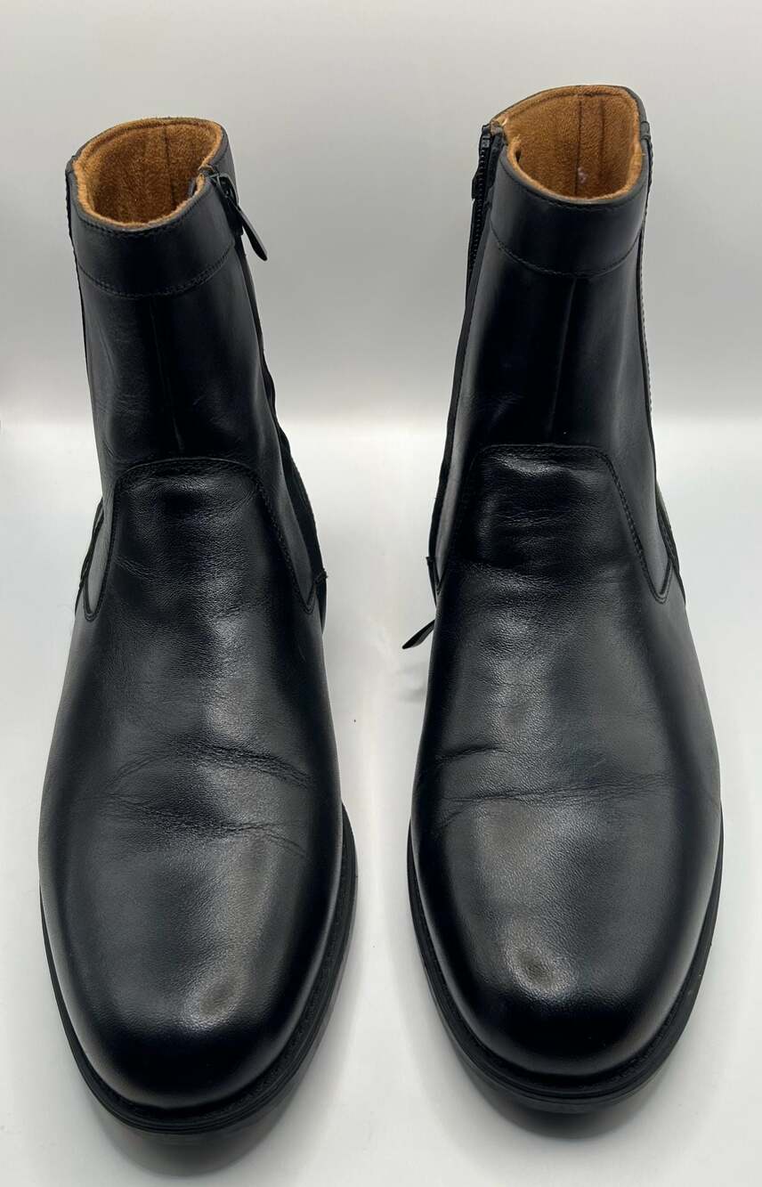 Florsheim Midtown Plain Toe Zipper Boot Black Leather Men's Size 11D